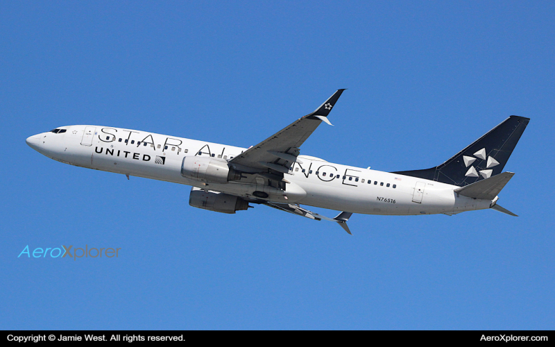 Photo of N76516 - United Airlines Boeing 737-800 at SFO on AeroXplorer Aviation Database