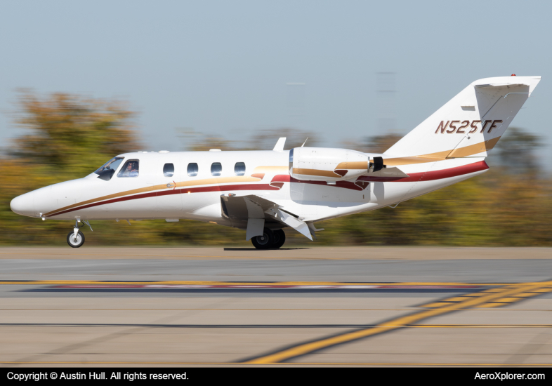 Photo of N525TF - PRIVATE  Cessna 525 CitationJet at AGC on AeroXplorer Aviation Database