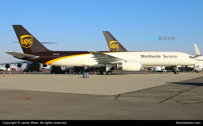 Photo of N474UP - United Parcel Service Boeing 757-200F at MHR on AeroXplorer Aviation Database