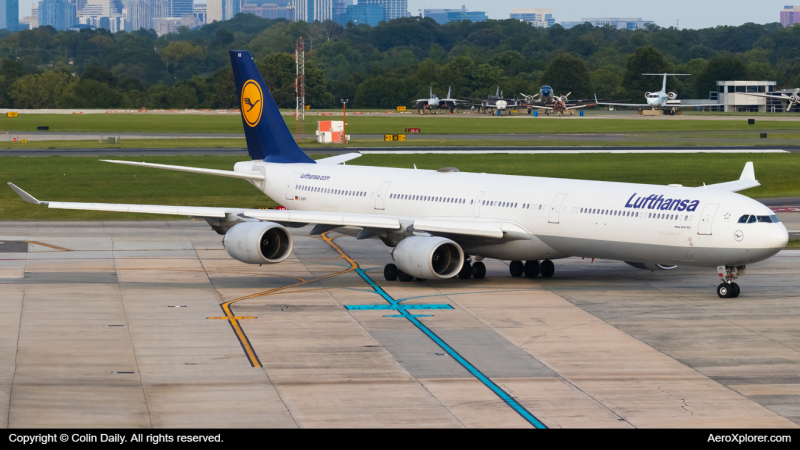 Photo of D-AIHV - Lufthansa Airbus A340-600 at CLT on AeroXplorer Aviation Database