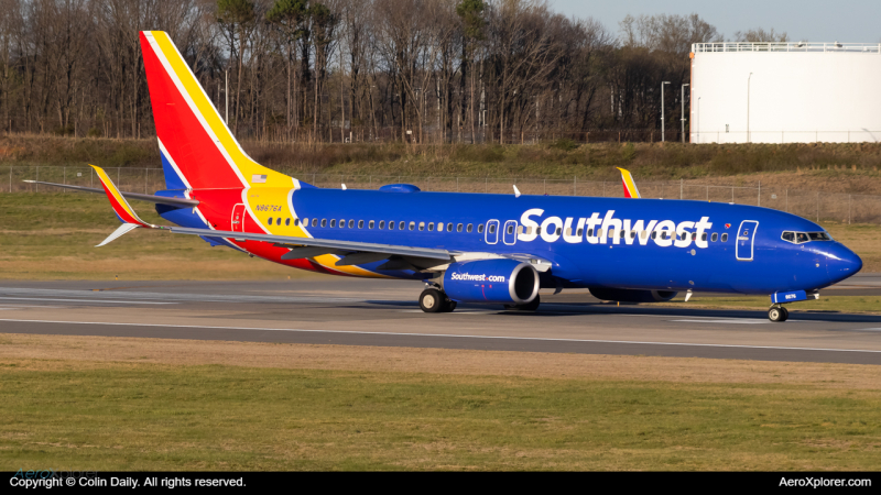 Photo of N8676A - Southwest Airlines Boeing 737-800 at CLT on AeroXplorer Aviation Database