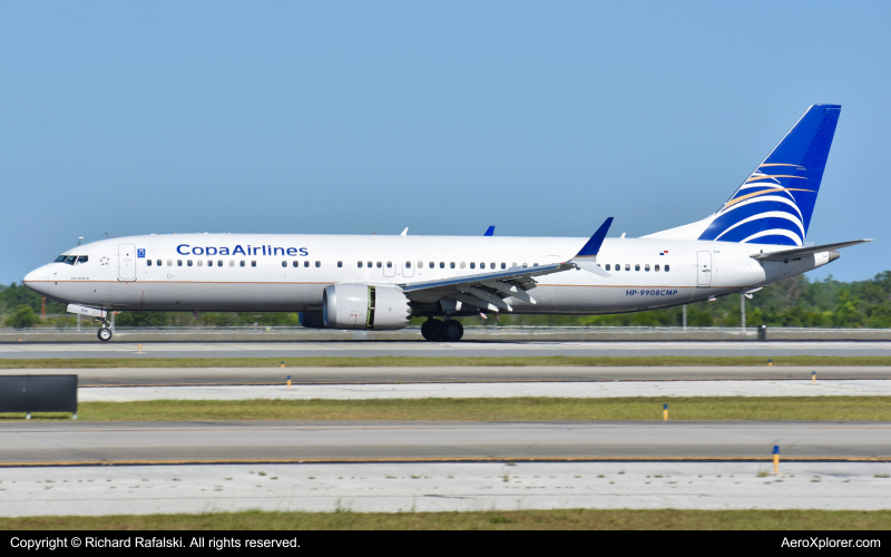 Photo of HP-9908CMP - Copa Airlines Boeing 737 MAX 9 at MCO on AeroXplorer Aviation Database