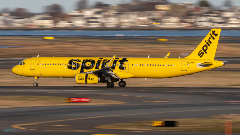 Photo of N657NK - Spirit Airlines Airbus A321-200 at BOS on AeroXplorer Aviation Database