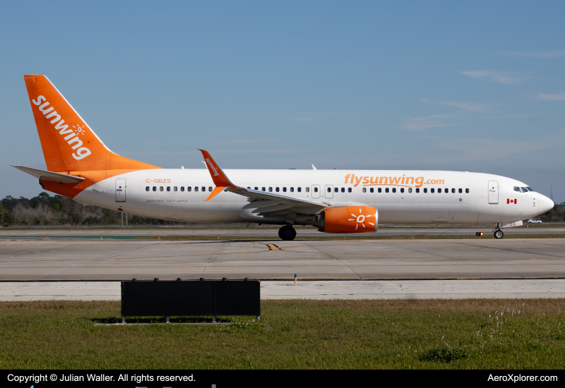 Photo of C-GBZS - Sunwing Airlines Boeing 737-800 at MCO on AeroXplorer Aviation Database