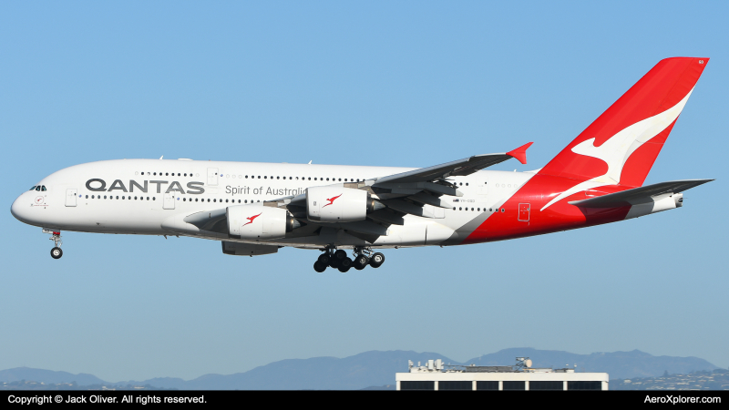Photo of VH-OQD - Qantas Airways Airbus A380-800 at LAX on AeroXplorer Aviation Database