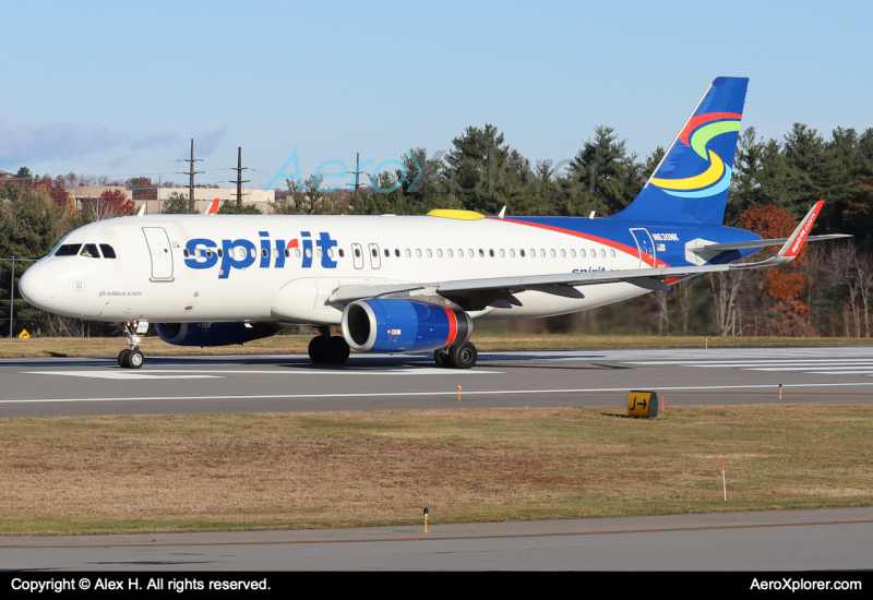 Photo of N630NK - Spirit Airlines Airbus A320 at MHT on AeroXplorer Aviation Database