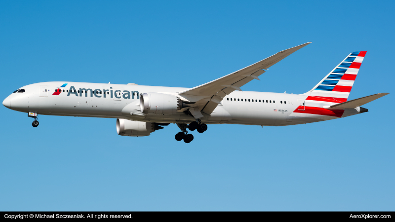 Photo of N826AN - American Airlines Boeing 787-9 at ORD on AeroXplorer Aviation Database