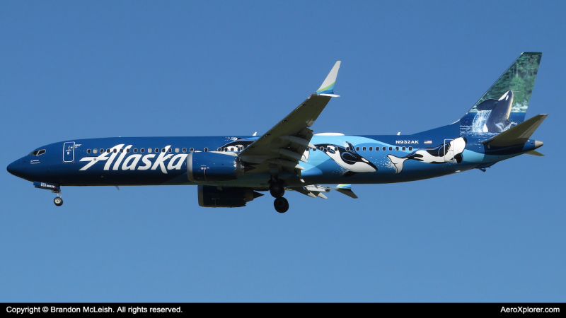 Photo of N932AK - Alaska Airlines Boeing 737 MAX 9 at MCO on AeroXplorer Aviation Database