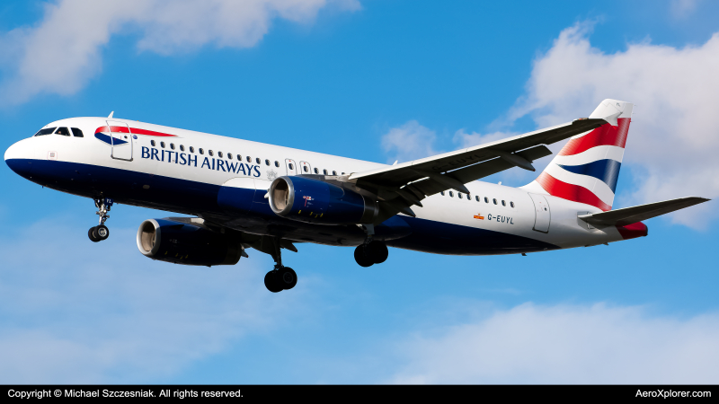 Photo of G-EUYL - British Airways Airbus A320 at LHR on AeroXplorer Aviation Database