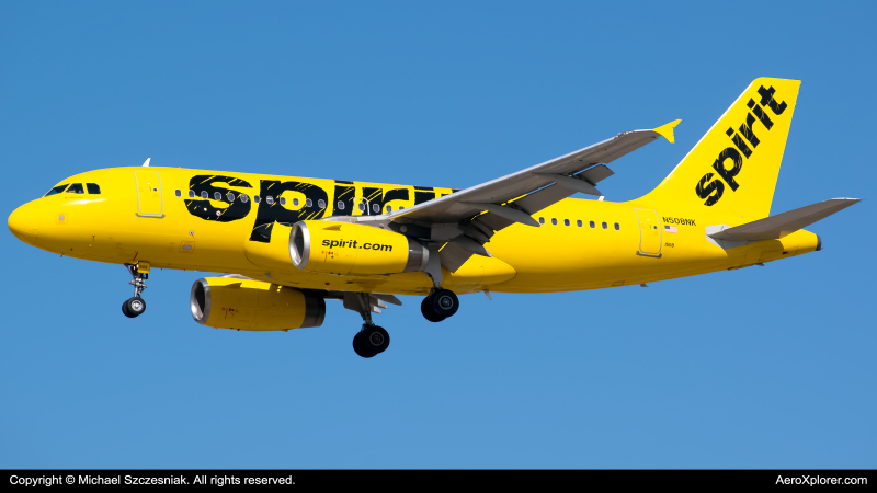 Photo of N508NK - Spirit Airlines Airbus A319 at ORD on AeroXplorer Aviation Database