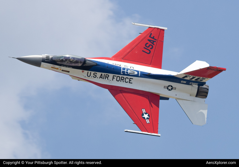 Photo of 91-0395  - USAF - United States Air Force General Dynamics F-16 Fighting Falcon at DAY on AeroXplorer Aviation Database