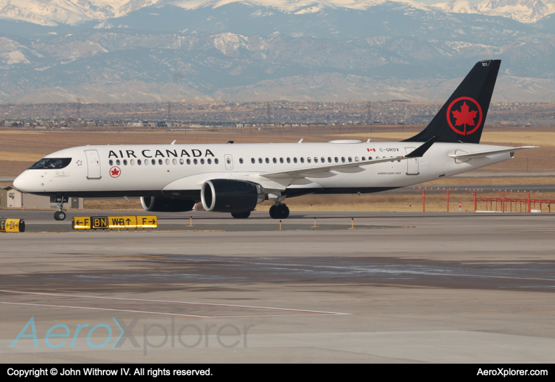 Photo of C-GROV - Air Canada Airbus A220-300 at DEN on AeroXplorer Aviation Database
