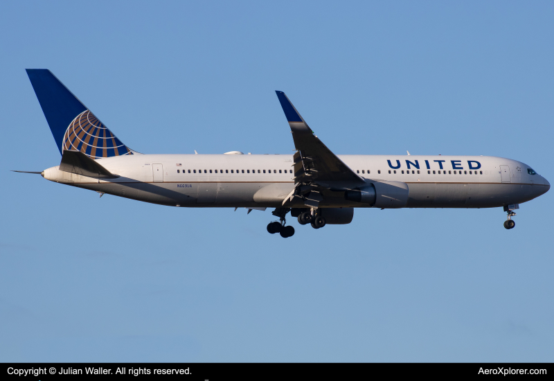 Photo of N669UA - United Airlines Boeing 767-300 at LHR on AeroXplorer Aviation Database