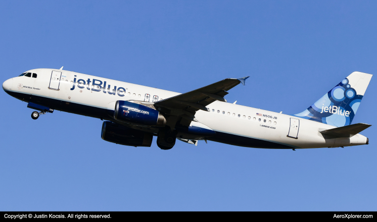 Photo of N506JB - JetBlue Airways Airbus A320 at TPA on AeroXplorer Aviation Database