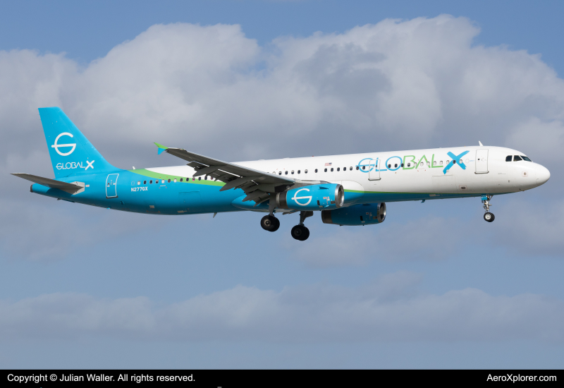 Photo of N277GX - Global X Airbus A321-200 at MIA on AeroXplorer Aviation Database
