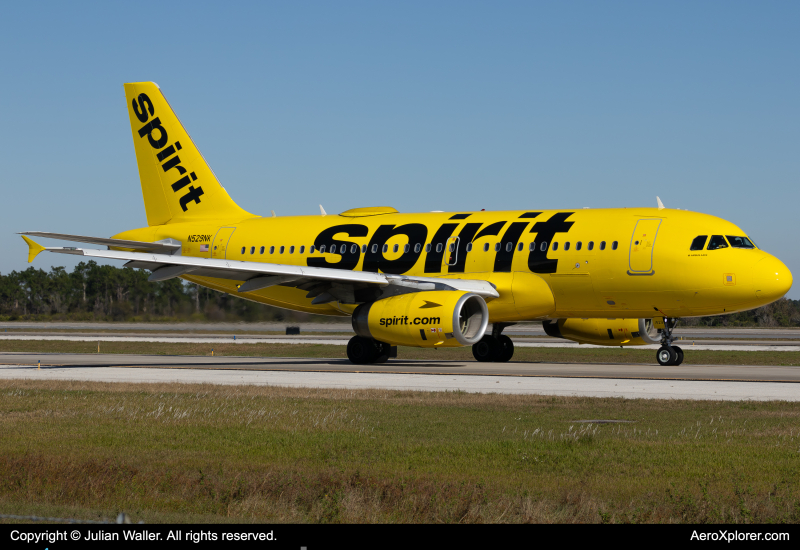 Photo of N529NK - Spirit Airlines Airbus A319 at MCO on AeroXplorer Aviation Database