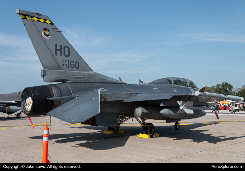 Photo of 89-160 - USAF - United States Air Force General Dynamics F-16 Fighting Falcon at OFF on AeroXplorer Aviation Database