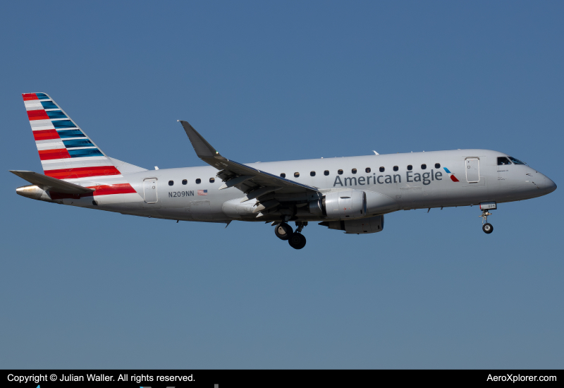 Photo of N209NN - American Eagle Embraer E175 at MIA on AeroXplorer Aviation Database