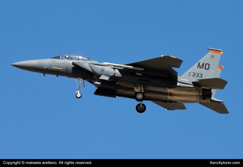 Photo of 91-0333 - USAF - United States Air Force McDonnell Douglas F-15E Strike Eagle at BOI on AeroXplorer Aviation Database