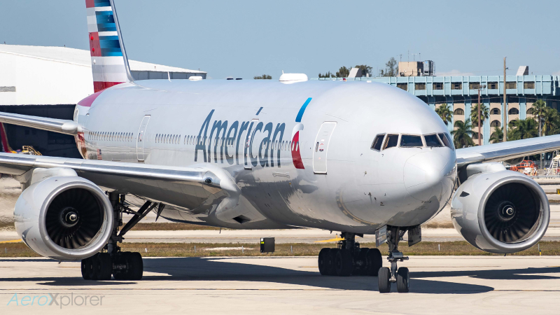 Photo of N771AN - American Airlines Boeing 777-200ER at MIA on AeroXplorer Aviation Database