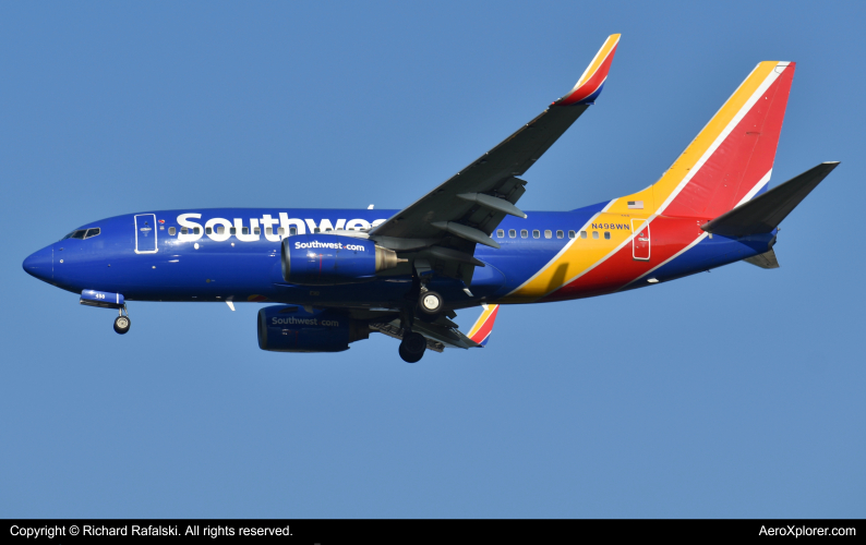 Photo of N498WN - Southwest Airlines Boeing 737-700 at MCO on AeroXplorer Aviation Database