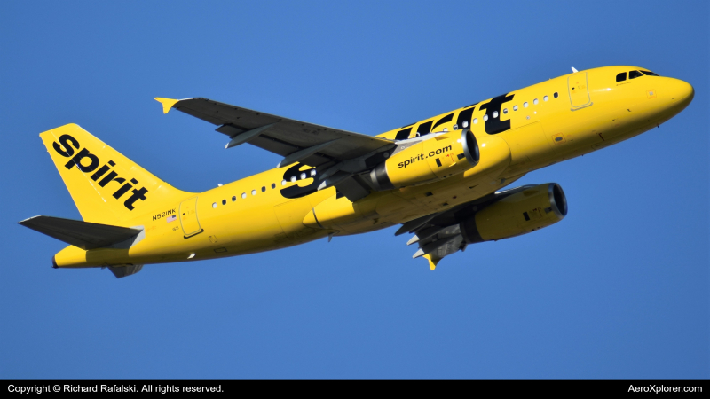 Photo of N521NK - Spirit Airlines Airbus A319 at MCO on AeroXplorer Aviation Database