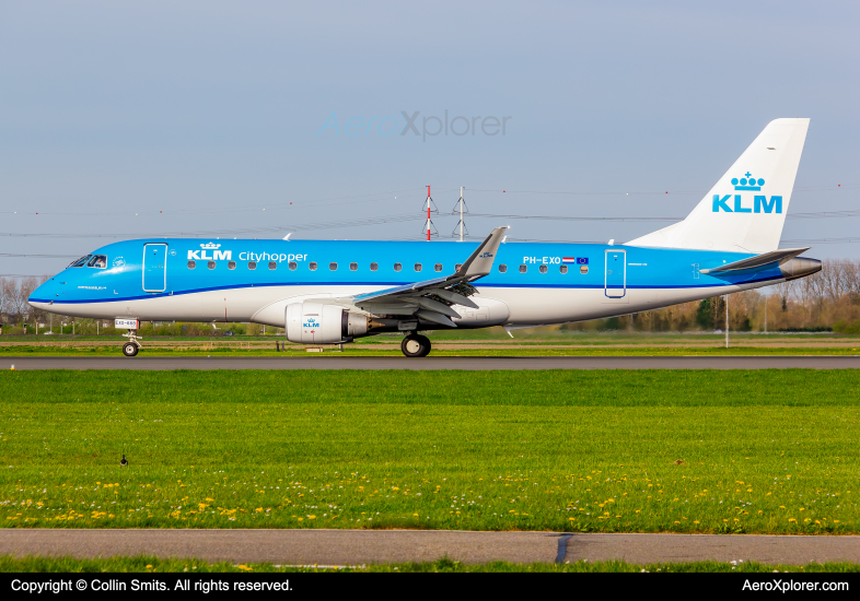 Photo of PH-EXO - KLM CityHopper Embraer E175 at AMS on AeroXplorer Aviation Database