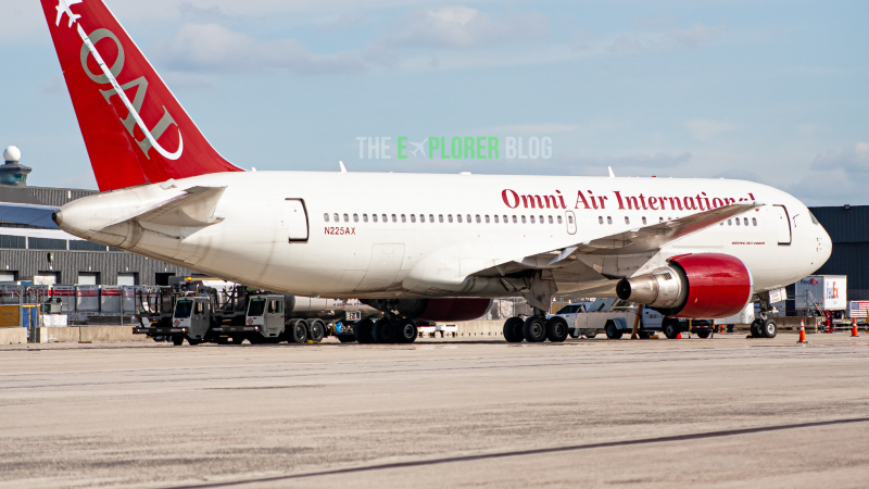 Photo of N225AX - Omni Air International Boeing 767-200 at IAD on AeroXplorer Aviation Database