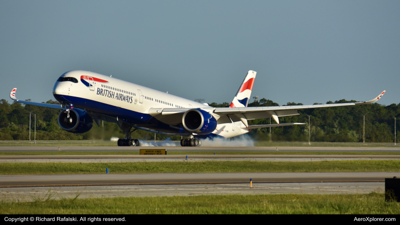 Photo of G-XWBK - British Airways Airbus A350-1000 at MCO on AeroXplorer Aviation Database