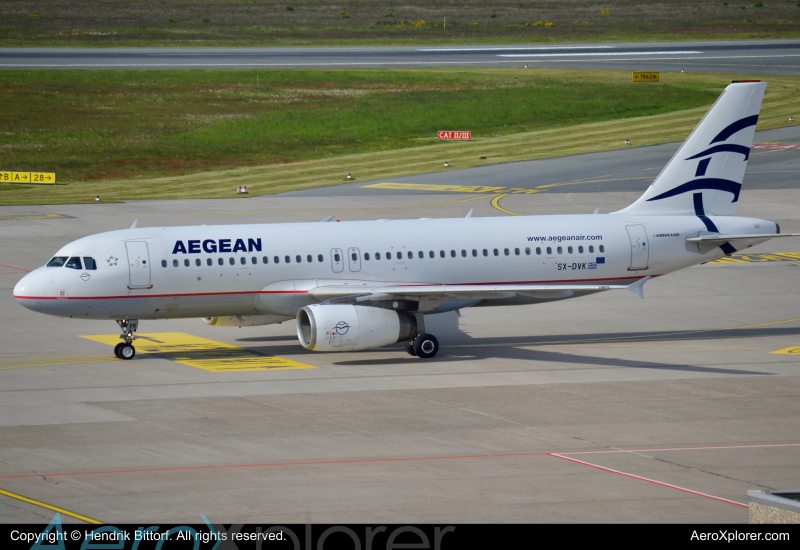 Photo of SX-DVK - Aegean Airlines Airbus A320 at NUE on AeroXplorer Aviation Database