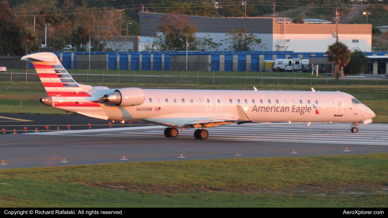 Photo of N608NN - American Eagle Mitsubishi CRJ-900 at DAB on AeroXplorer Aviation Database
