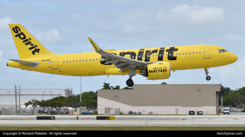 Photo of N902NK - Spirit Airlines Airbus A320NEO at FLL on AeroXplorer Aviation Database
