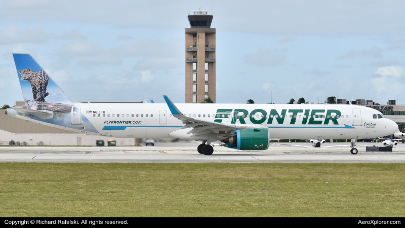 Photo of N613FR - Frontier Airlines Airbus A321NEO at FLL on AeroXplorer Aviation Database