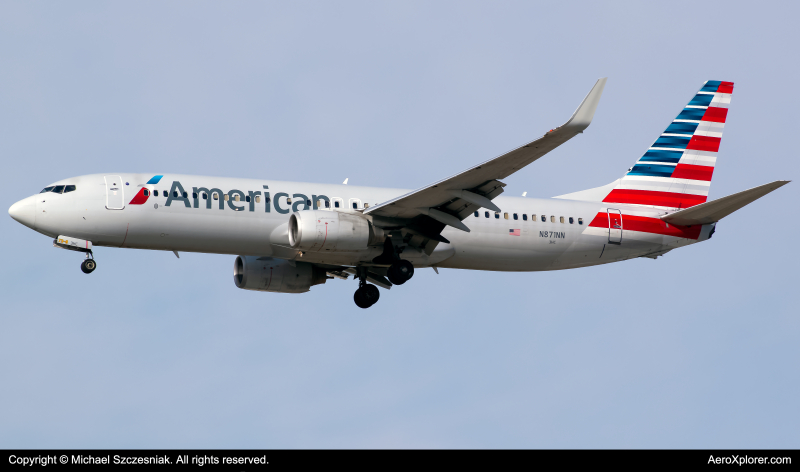 Photo of N871NN - American Airlines Boeing 737-800 at ORD on AeroXplorer Aviation Database
