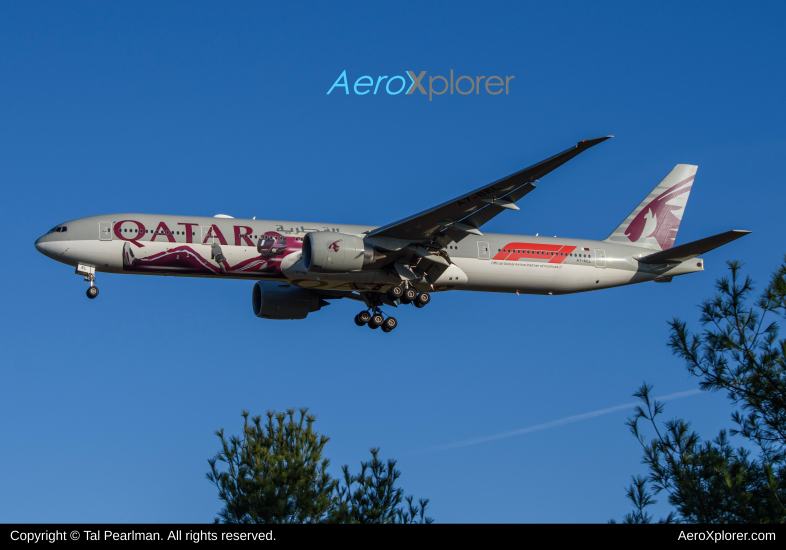 Photo of A7-BEL - Qatar Airways Boeing 777-300ER at IAD on AeroXplorer Aviation Database