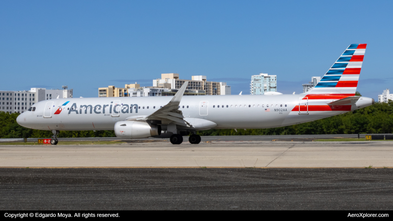 Photo of N902AA - American Airlines Airbus A321-200 at SJU on AeroXplorer Aviation Database