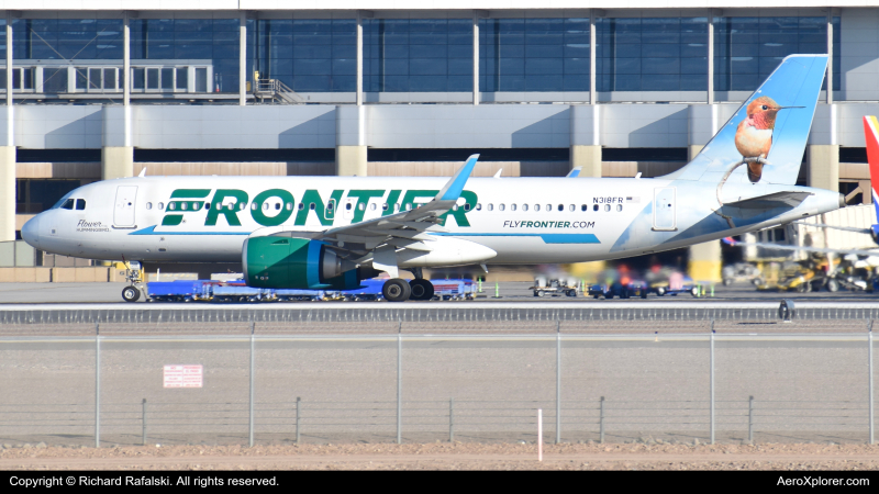 Photo of N318FR - Frontier Airlines Airbus A320NEO at PHX on AeroXplorer Aviation Database