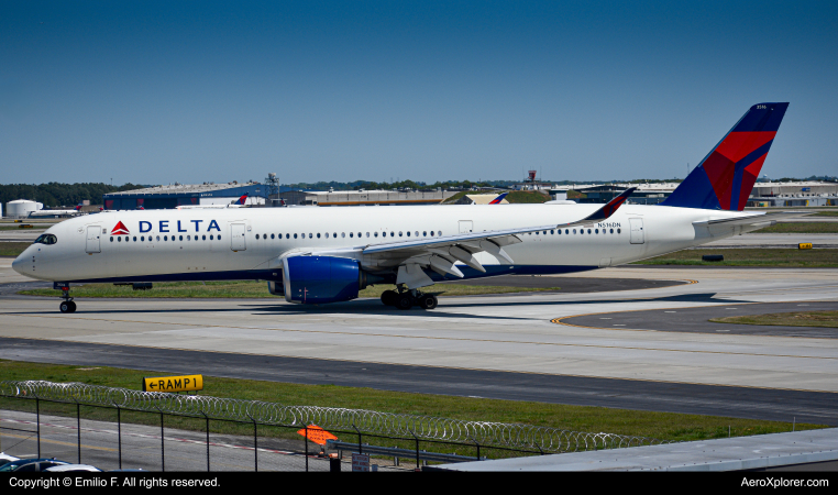 Photo of N516DN - Delta Airlines Airbus A350-900 at ATL on AeroXplorer Aviation Database