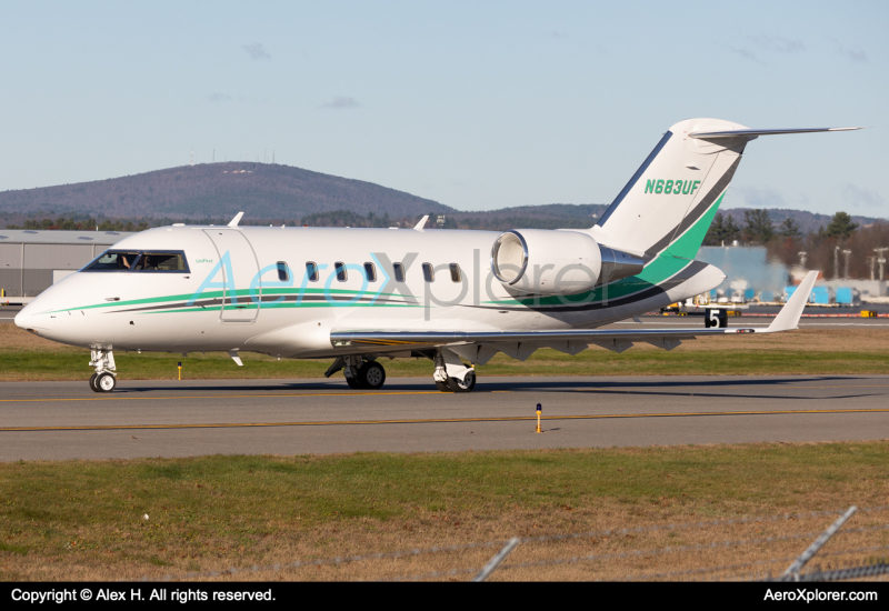 Photo of U683UF - PRIVATE Bombardier Challenger 604 at MHT on AeroXplorer Aviation Database
