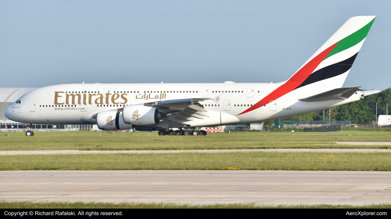 Photo of A6-EUP - Emirates Airbus A380-800 at MAN on AeroXplorer Aviation Database