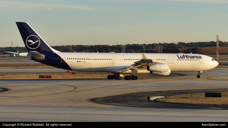 Photo of D-AIGY - Lufthansa Airbus A340-300 at ATL on AeroXplorer Aviation Database
