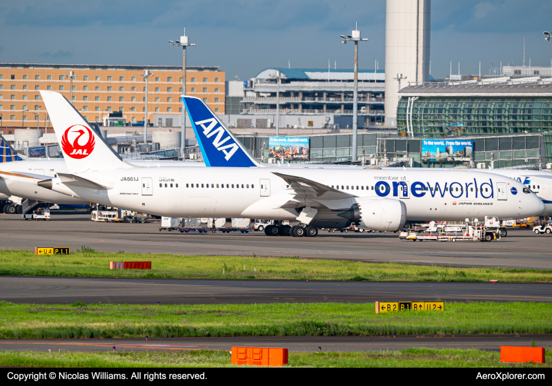 Photo of JA861J - Japan Airlines Boeing 787-9 at HND on AeroXplorer Aviation Database