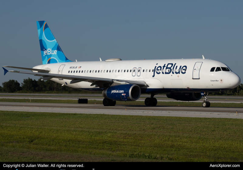 Photo of N536JB - JetBlue Airways Airbus A320 at MCO on AeroXplorer Aviation Database