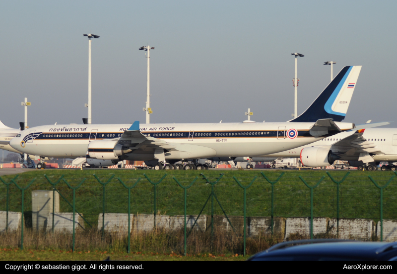 Photo of HS-TYV - Royal Thai Air Force Airbus A340-500 at bru on AeroXplorer Aviation Database