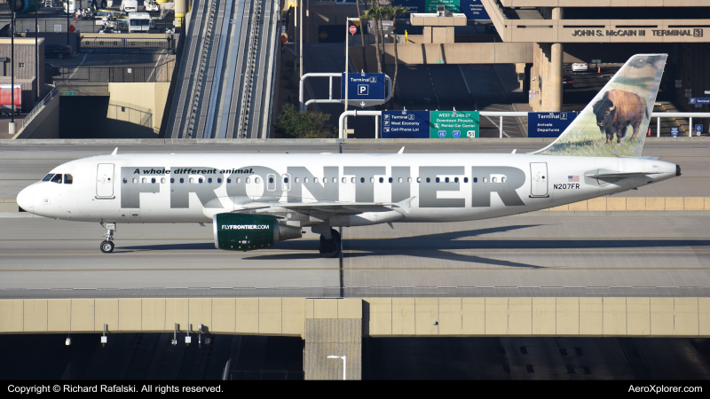 Photo of N207FR - Frontier Airlines Airbus A320 at PHX on AeroXplorer Aviation Database