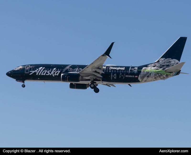 Photo of N538AS - Alaska Airlines Boeing 737-800 at LAX on AeroXplorer Aviation Database