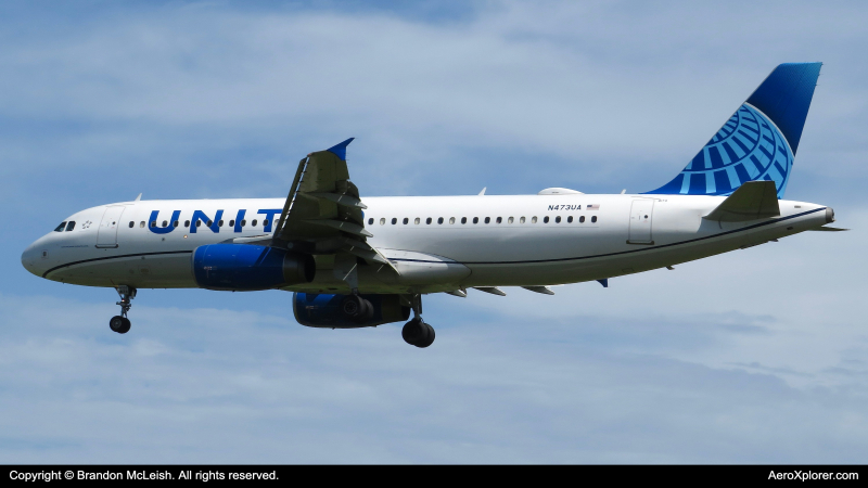Photo of N473UA - United Airlines Airbus A320 at DAB on AeroXplorer Aviation Database