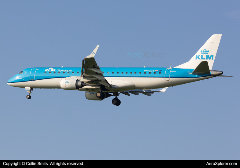 Photo of PH-EZY - KLM CityHopper Embraer E190 at AMS on AeroXplorer Aviation Database