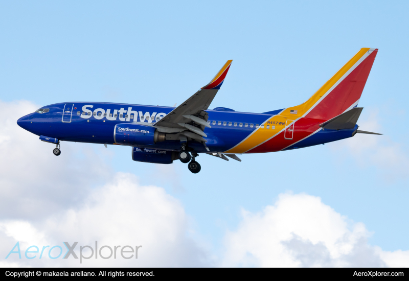 Photo of N457WN - Southwest Airlines Boeing 737-700 at BOI on AeroXplorer Aviation Database
