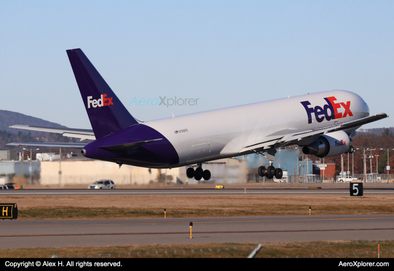 Photo of N198FE - FedEx Boeing 767-300F at MHT on AeroXplorer Aviation Database